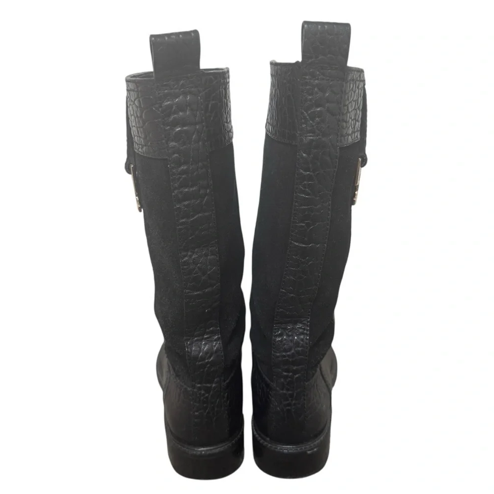 Tory Burch Corey Mid Calf Flat Boot, Black, Size 5.5